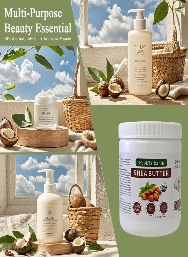 FSbbTaibanle Raw Shea Butter 16 oz – Pure & Organic Moisturizer for Skin, Hair & DIY – Raw, Unrefined, Non-GMO, Ivory Color, Grade A Quality - Image 5